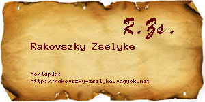 Rakovszky Zselyke névjegykártya